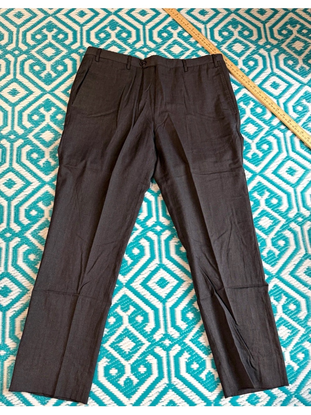 Corneliani Academy Men’s 50 7R 100% Virgin Wool Gray Dress Pants Italy